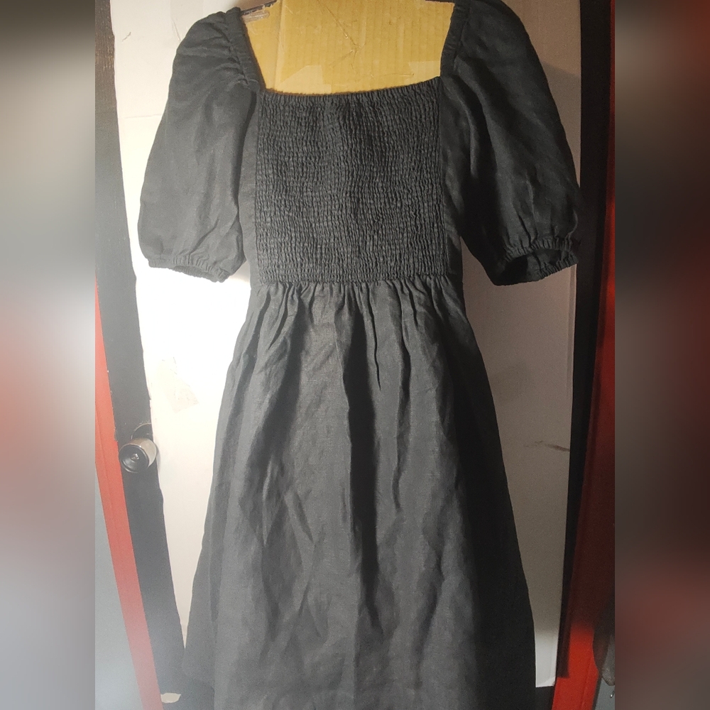 The Drop Elegant Black Puff Sleeve Dress - Picture 8 of 12